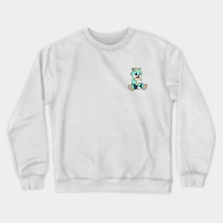 The excitement of a cat with new hair in haloween night Crewneck Sweatshirt